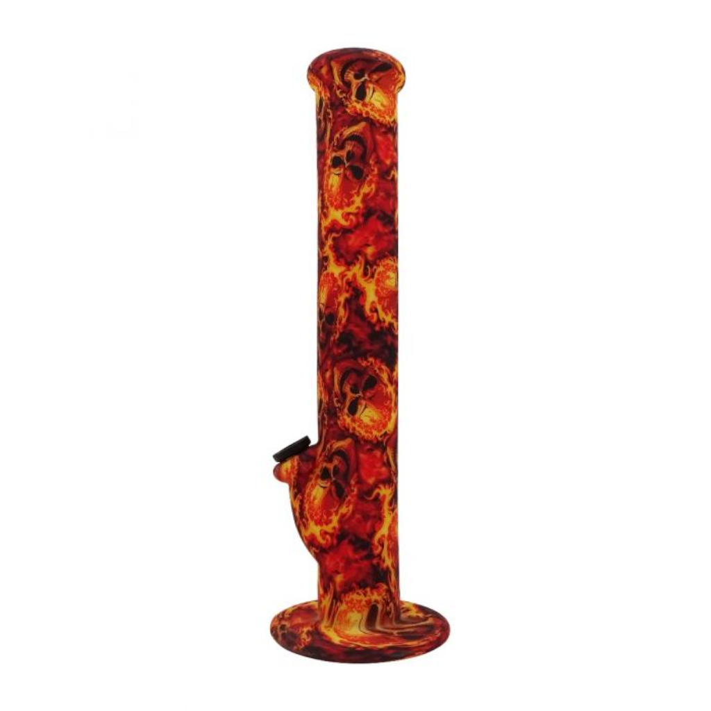 GLOW IN THE DARK "Flaming skulls" BONG