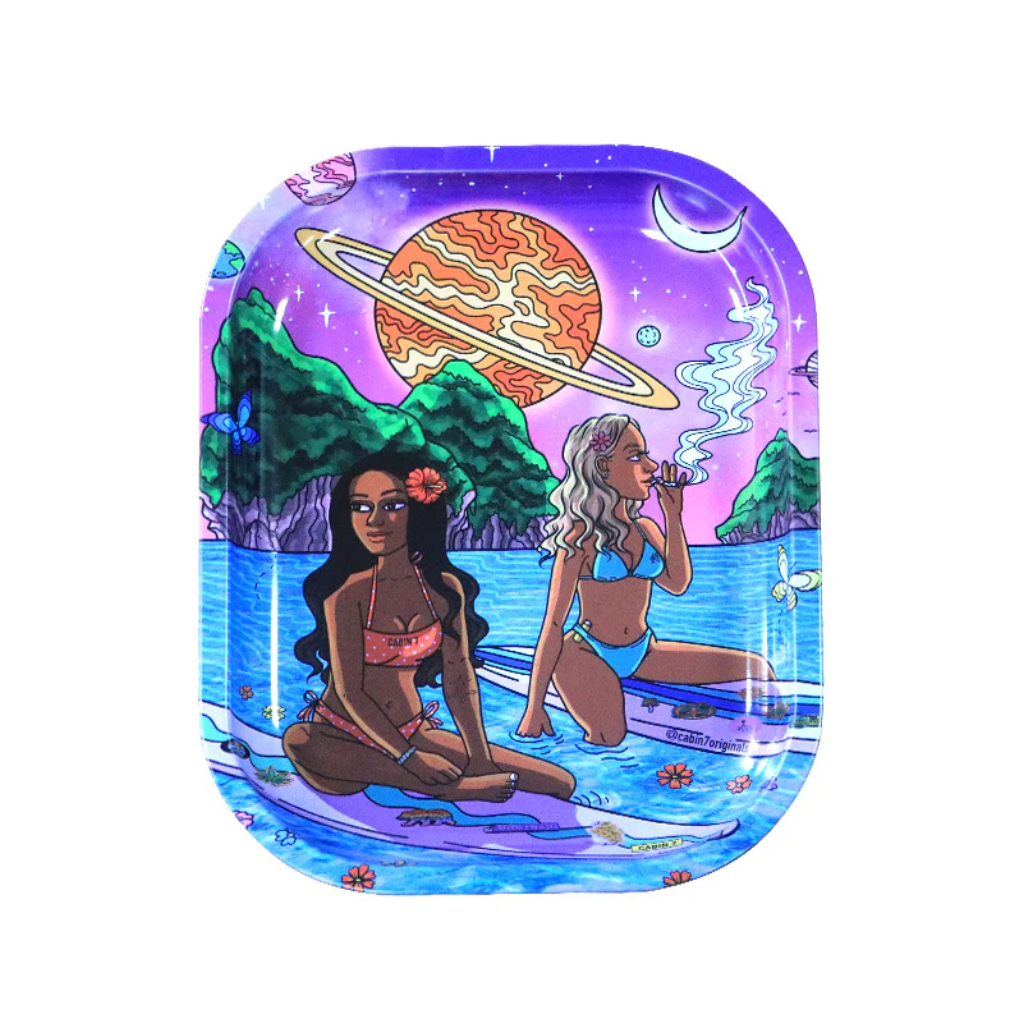 Beach Babes Metal Rolling Tray